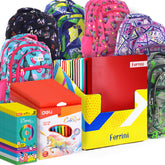 Kit Completa Tu Pape - Mochila Masculino y Femenino, Cuaderno Cosido Profesional, Lápices de Colores 12 Piezas y Plumones 12 Piezas