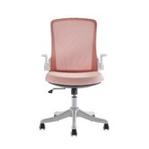 Silla de Escritorio de Oficina Tipo Secretarial, Sillas de Malla | DELI |Ergonómicas con Respaldo Mediano, Giratorias, con Ruedas, Soporte Lumbar Cómodo, Brazos Plegables Cómodos, Negra, Silla de Oficina