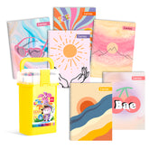 Kit Escribe Bonito Ferrini - Cuaderno Argollado Espiral Plástico A4 y Plumones Lavables Doble Punta 24 piezas