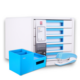 Juego de organizadores y accesorios de escritorio , regalos para compañeros de trabajo, los suministros de oficina negros incluyen grapadora , grapas, rpara el hogar y la escuela| DELI