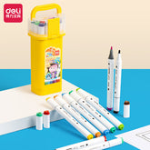 Plumones Doble Punta 12 piezas| Plumones Alcohol| DELI| Baratos| Económicos| Durables| Alta Calidad| Dibujo| Arte