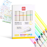 Resaltadores Neón Deli 6 Piezas – Marcatextos con Stickers