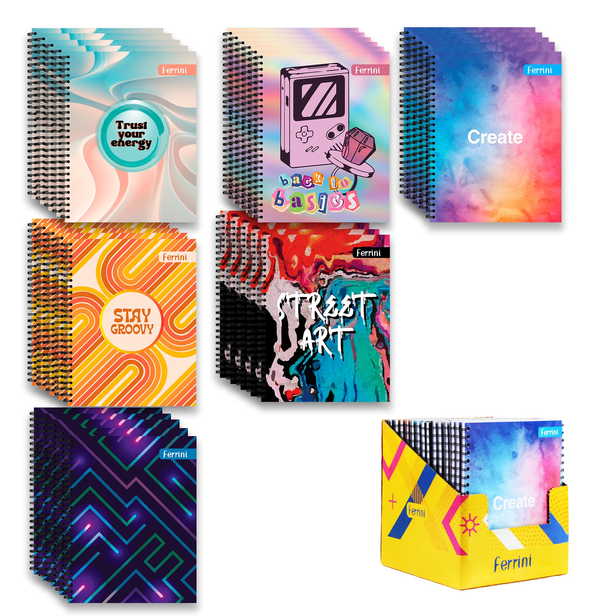 Ferrini Cuaderno Profesional Ferrini Doble Aro Diseños 100h 30 Pzas – Ferrini ...