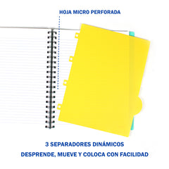 Cuaderno Doble Argolla Profesional Poly Ferrini 120h Pasta Gruesa - 4 Pack