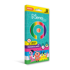 6 Pack Lápices De Colores Nenotech  Madera Triangular