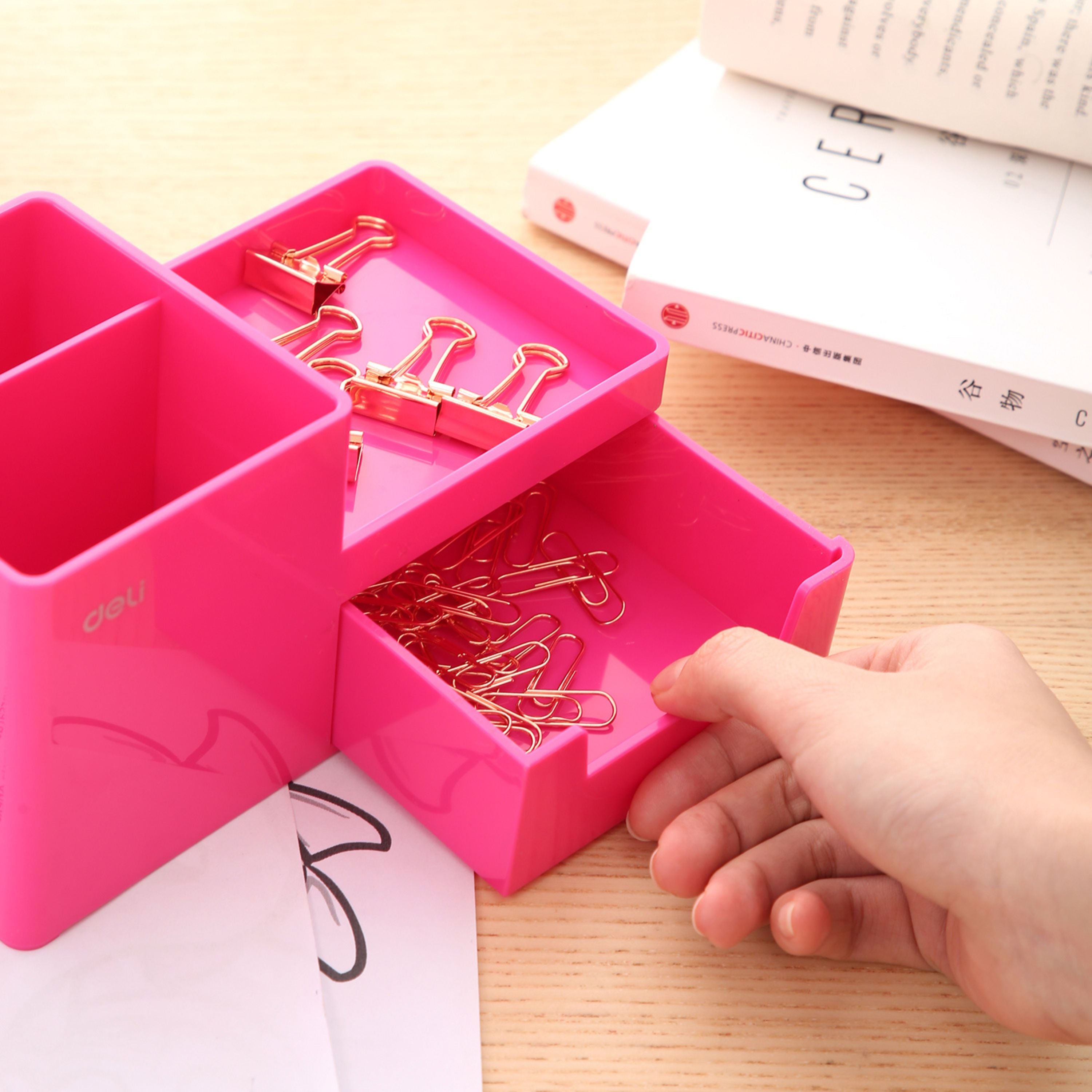 Juego de organizadores y accesorios de escritorio, regalos para compañeros de trabajo, los suministros de oficina incluyen engrapadora, grapas, para el hogar y la escuela| DELI 