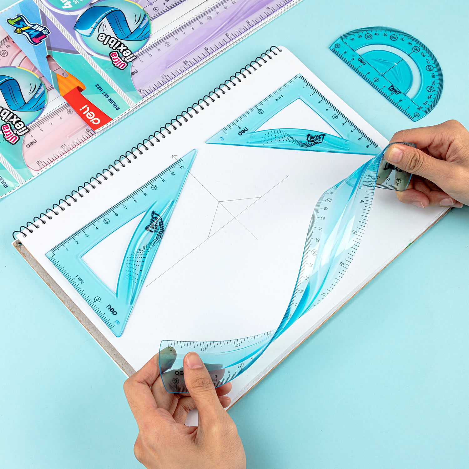 Juego de Geometría Ultra Flexible| 4 piezas| DELI