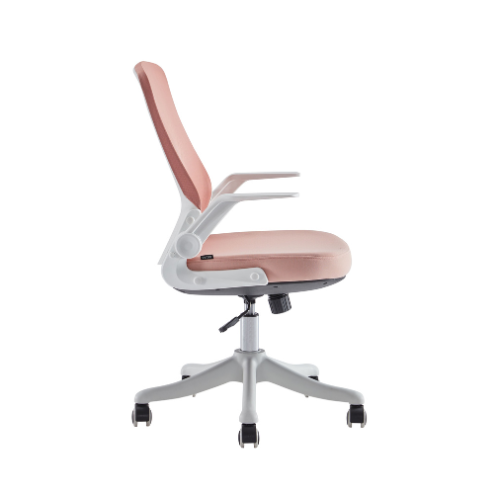 Silla de Escritorio de Oficina Tipo Secretarial, Sillas de Malla | DELI |Ergonómicas con Respaldo Mediano, Giratorias, con Ruedas, Soporte Lumbar Cómodo, Brazos Plegables Cómodos, Negra, Silla de Oficina