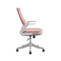 Silla de Escritorio de Oficina Tipo Secretarial, Sillas de Malla | DELI |Ergonómicas con Respaldo Mediano, Giratorias, con Ruedas, Soporte Lumbar Cómodo, Brazos Plegables Cómodos, Negra, Silla de Oficina