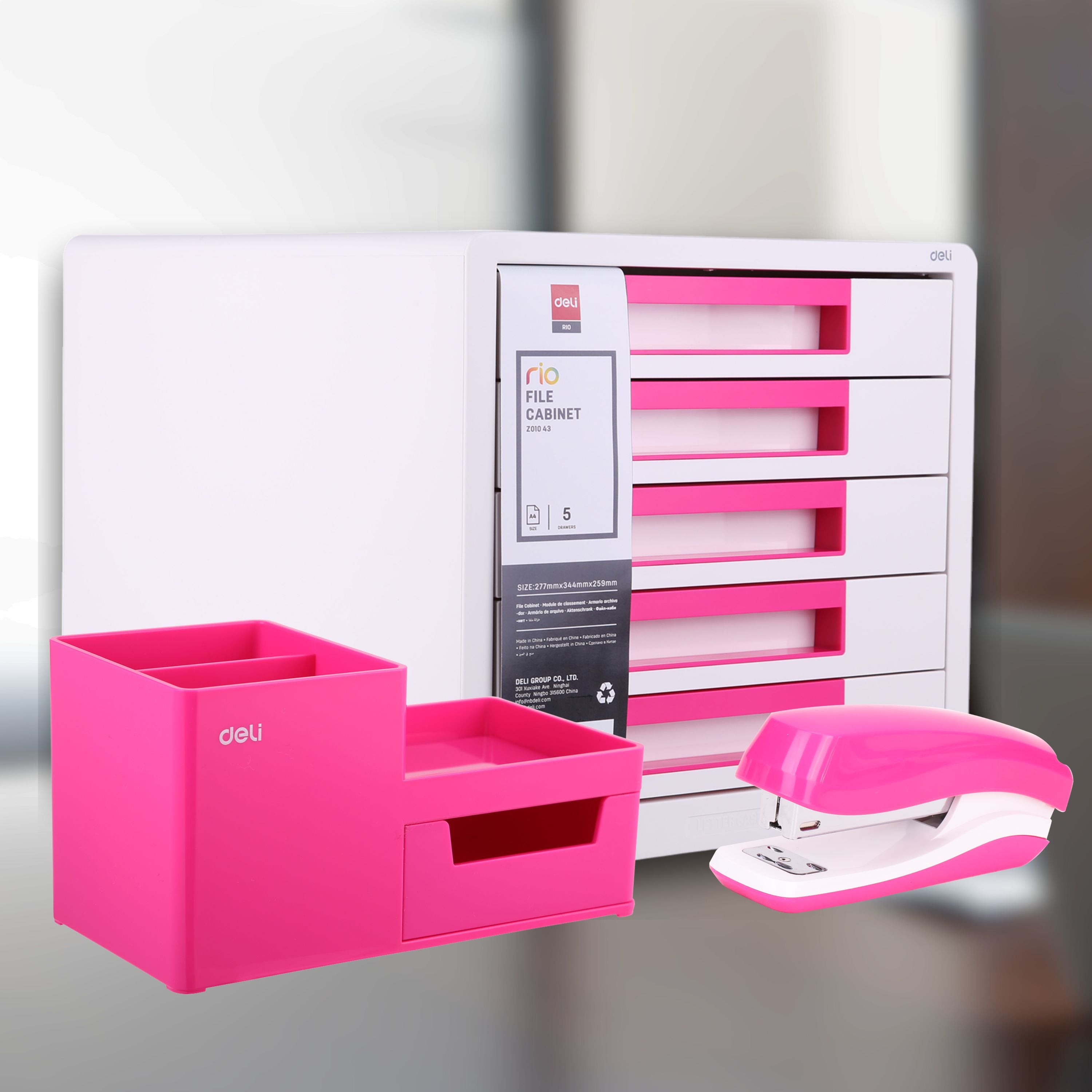 Juego de organizadores y accesorios de escritorio, regalos para compañeros de trabajo, los suministros de oficina incluyen engrapadora, grapas, para el hogar y la escuela| DELI 