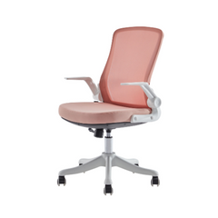 Silla de Escritorio de Oficina Tipo Secretarial, Sillas de Malla | DELI |Ergonómicas con Respaldo Mediano, Giratorias, con Ruedas, Soporte Lumbar Cómodo, Brazos Plegables Cómodos, Negra, Silla de Oficina