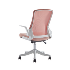 Silla de Escritorio de Oficina Tipo Secretarial, Sillas de Malla | DELI |Ergonómicas con Respaldo Mediano, Giratorias, con Ruedas, Soporte Lumbar Cómodo, Brazos Plegables Cómodos, Negra, Silla de Oficina