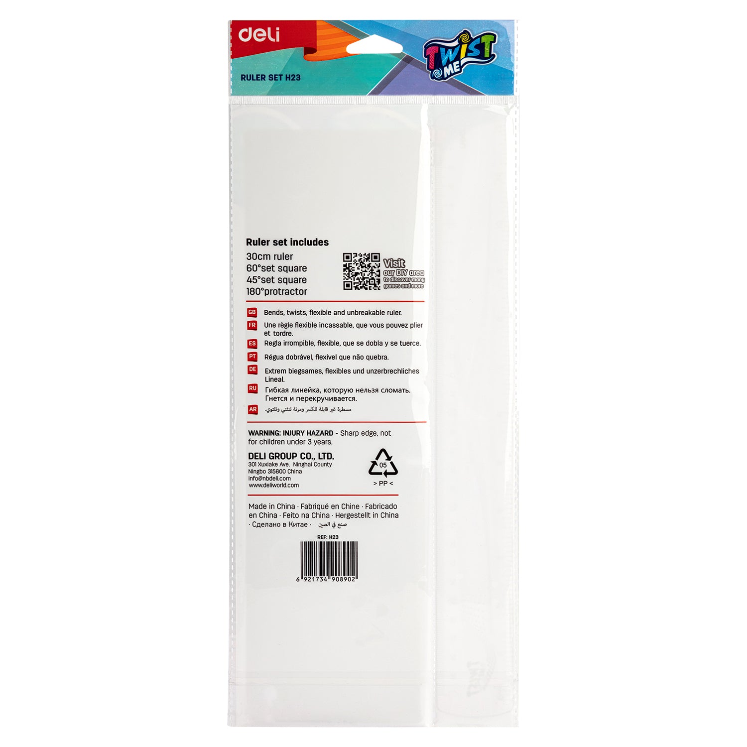 Juego de Geometría Ultra Flexible| 4 piezas| Economico| DELI 