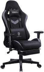 Silla de Oficina Gamer Ergonómica con Masajeador | DOWINX| Mejorada para Juegos - Apoyabrazos Ajustables con Reposapiés, Confort y Soporte Perfectos - Regalo Ideal para jóvenes, niños y adultos y Acción de Gracias - Disponible en Varios Colores