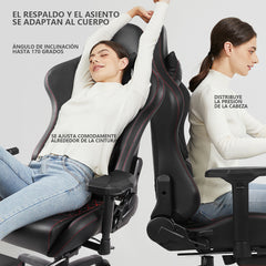 Silla Gamer Ergonómica Dowinx Elite Pro LS6689S con Reclinación y Reposapiés