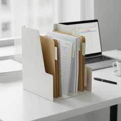 Sujetalibros Expandible Deli | Organizador de Escritorio Metálico, Color Gris