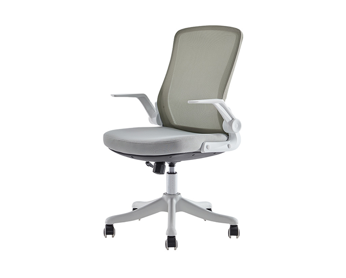 Silla de Escritorio de Oficina Tipo Secretarial, Sillas de Malla | DELI |Ergonómicas con Respaldo Mediano, Giratorias, con Ruedas, Soporte Lumbar Cómodo, Brazos Plegables Cómodos, Negra, Silla de Oficina