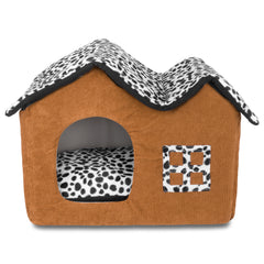 Casa para perros suave, | DUKE´S Acogedora casa para perros para todas las estaciones en estilo de dibujos animados, adecuada para perros pequeños, con un diseño de villa cerrado. Es lavable y proporciona calor en invierno.
Casa Cama para razas pequeñas y razas medianas