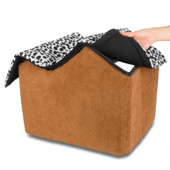 Casa para perros suave, | DUKE´S Acogedora casa para perros para todas las estaciones en estilo de dibujos animados, adecuada para perros pequeños, con un diseño de villa cerrado. Es lavable y proporciona calor en invierno.
Casa Cama para razas pequeñas y razas medianas