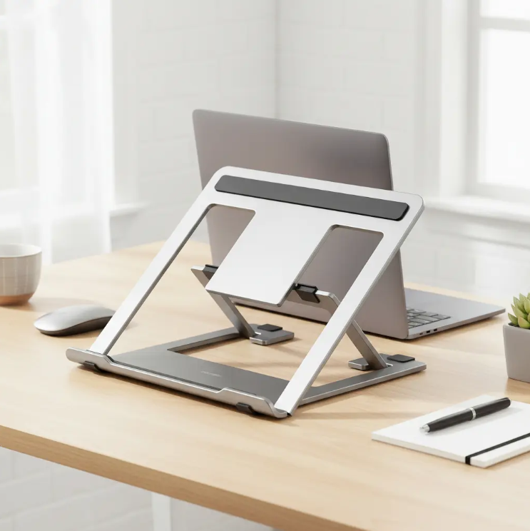 Soporte Laptop Vertical Deli Premium | Base Metálica Ajustable y Antideslizante