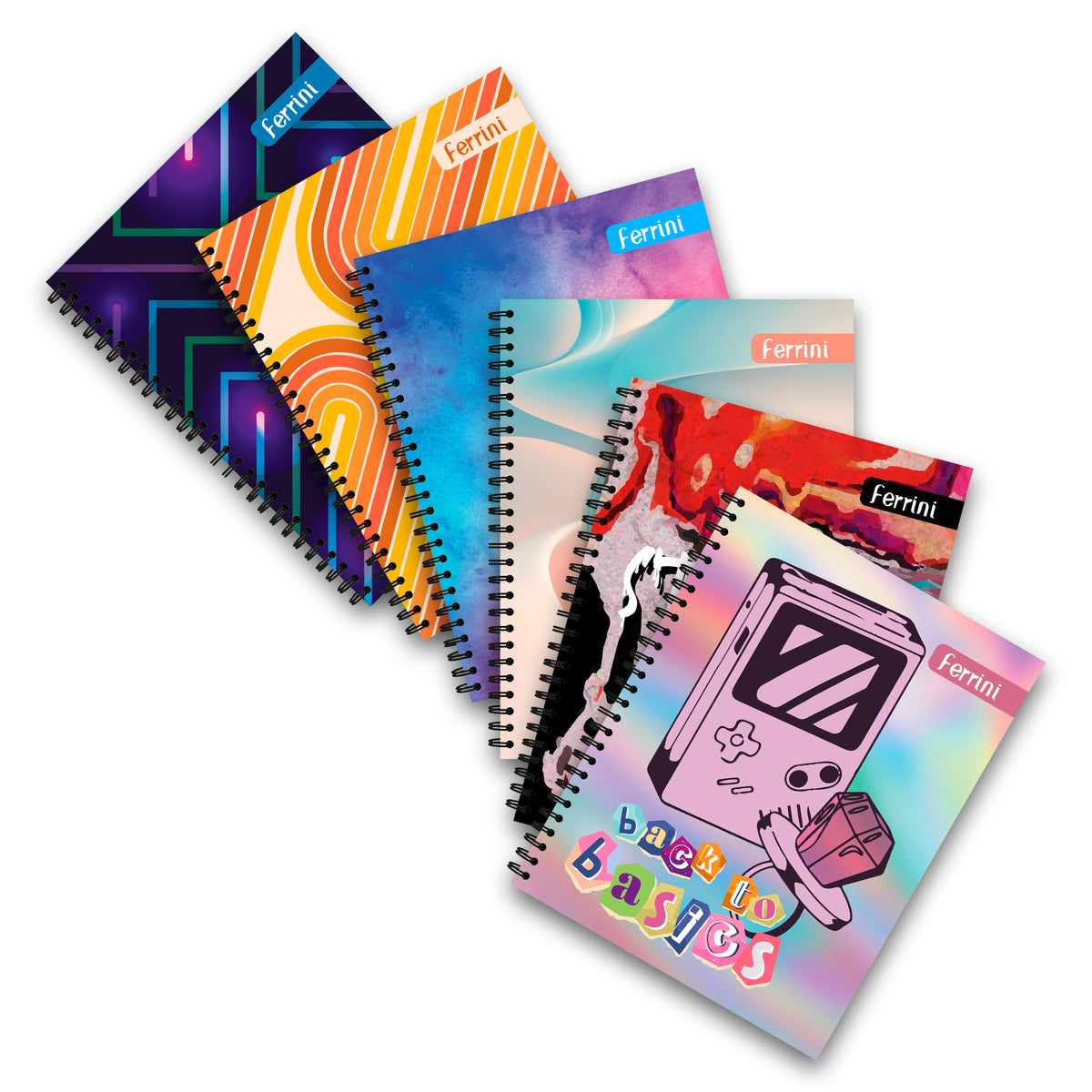 6-pack Cuaderno Profesional Ferrini Doble Aro Diseños 100h