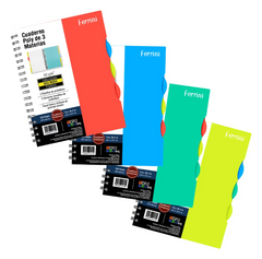 Cuaderno Doble Argolla Profesional Poly Ferrini 120h Pasta Gruesa - 4 Pack