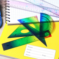 4 Piezas Juego Geométrico Regla Deli