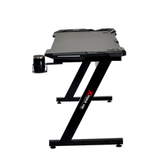  Escritorio Gamer Fibra de Carbono| Xtrike-ME| de esquina en forma cuadrada para ordenadores de sobremesa y juegos, mesa de PC, estación de trabajo multifuncional para escribir y oficina en casa. Color negro