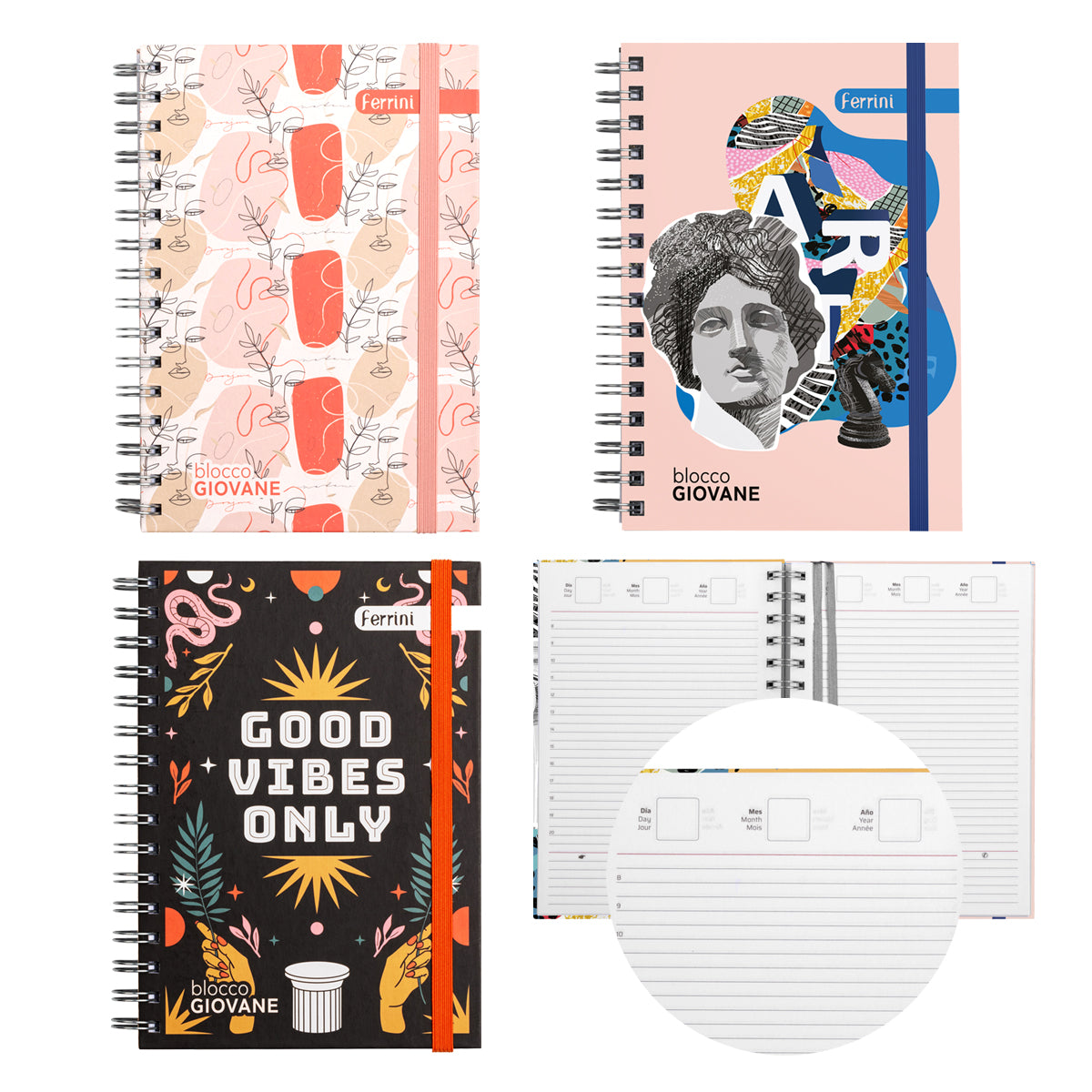 Agenda Planeador Ejecutivo Italiano Blocco Giovane Sin Fechado 3 PACK
