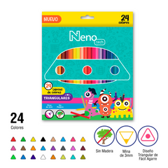 Caja De Lápices De Colores Nenotech Sin Madera Triangular