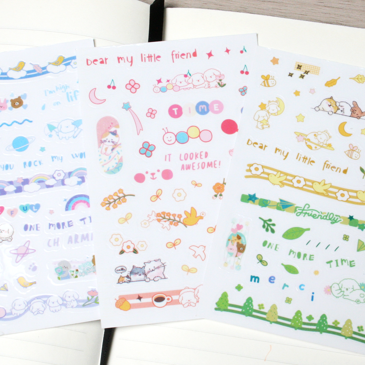 Resaltadores Neón Deli 6 Piezas – Marcatextos con Stickers