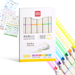 Resaltadores Neón Deli 6 Piezas – Marcatextos con Stickers
