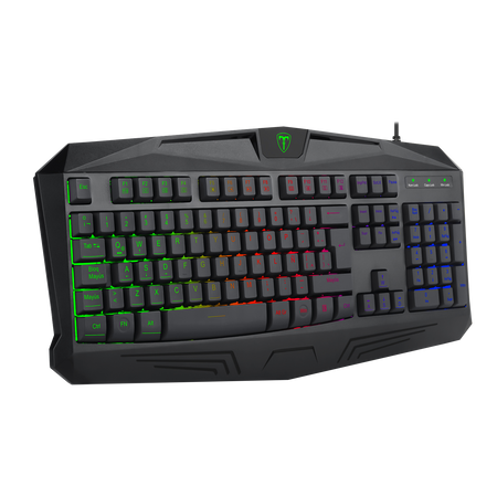 Teclado de juegos RGB, conjunto con cable USB de 114 teclas con luces LED, compatible con PC, Mac, PS4, Xbox One, no requiere batería, diseño ergonómico para accesorios de juegos de PC | T-Dagger Arena 
Teclado Economico Gamer con luces led que cambian 
Luces Rainbow| Inalámbrico