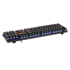 Teclado de juegos RGB, conjunto con cable USB de 104 teclas con luces LED, compatible con PC, Mac, PS4, Xbox One, no requiere batería, diseño ergonómico para accesorios de juegos de PC | T-Dagger Arena 
Teclado Economico Gamer con luces led que cambian 
Luces Rainbow