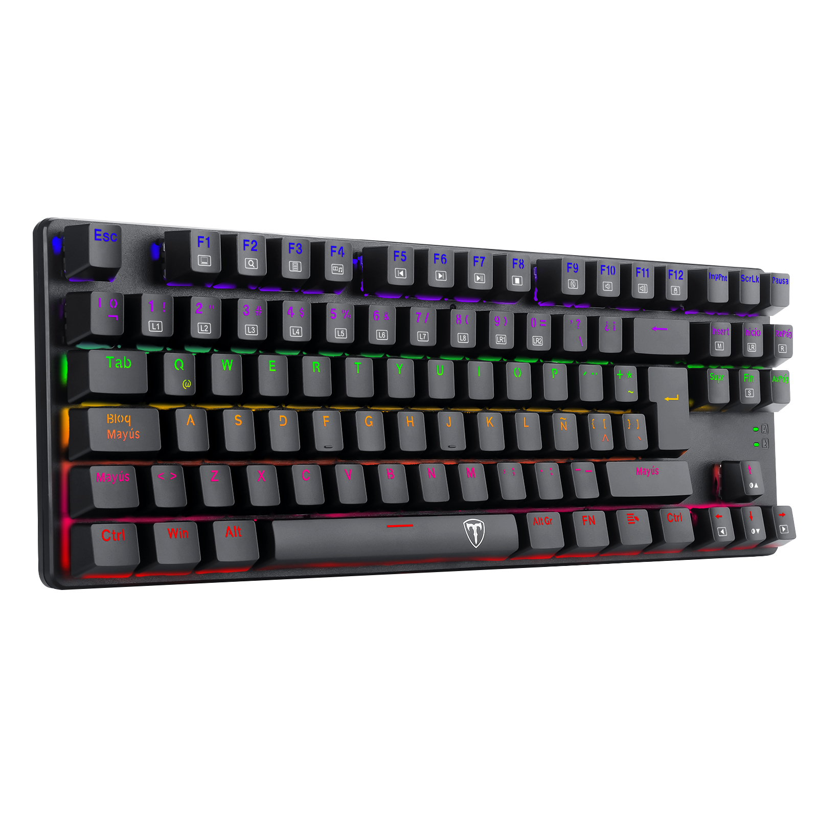 Teclado de juegos RGB, conjunto con cable USB de 104 teclas con luces LED, compatible con PC, Mac, PS4, Xbox One, no requiere batería, diseño ergonómico para accesorios de juegos de PC | T-Dagger Arena 
Teclado Economico Gamer con luces led que cambian 
Luces Rainbow