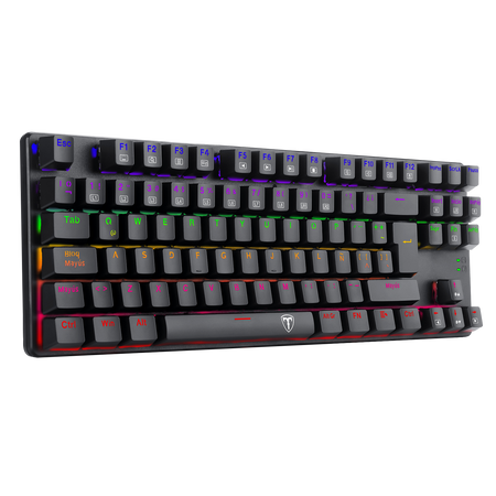 Teclado de juegos RGB, conjunto con cable USB de 104 teclas con luces LED, compatible con PC, Mac, PS4, Xbox One, no requiere batería, diseño ergonómico para accesorios de juegos de PC | T-Dagger Arena 
Teclado Economico Gamer con luces led que cambian 
Luces Rainbow