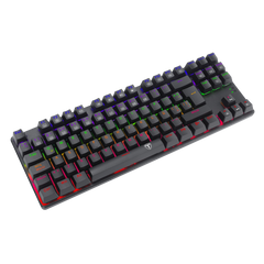 Teclado de juegos RGB, conjunto con cable USB de 104 teclas con luces LED, compatible con PC, Mac, PS4, Xbox One, no requiere batería, diseño ergonómico para accesorios de juegos de PC | T-Dagger Arena 
Teclado Economico Gamer con luces led que cambian 
Luces Rainbow