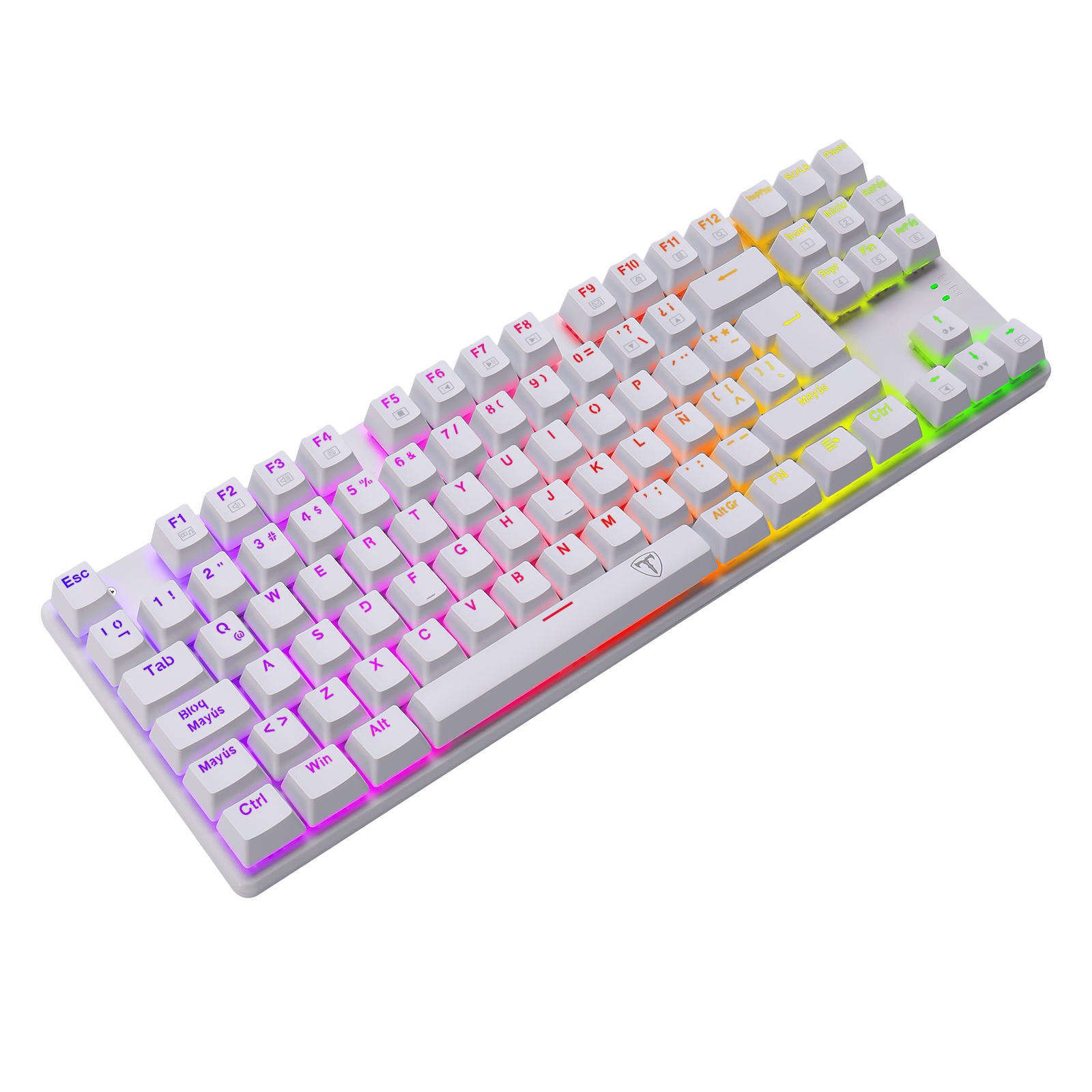 Teclado de juegos RGB, conjunto con cable USB de 104 teclas con luces LED, compatible con PC, Mac, PS4, Xbox One, no requiere batería, diseño ergonómico para accesorios de juegos de PC | T-Dagger Arena 
Teclado Economico Gamer con luces led que cambian 
Luces Rainbow